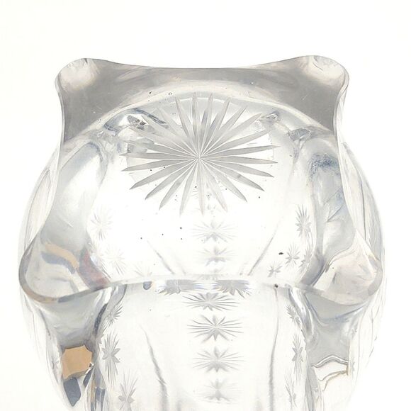 Vintage McKee Glass 8" Clear Apollo Vase Etched With Atomic Stars /Sunbu… - Picture 6 of 8